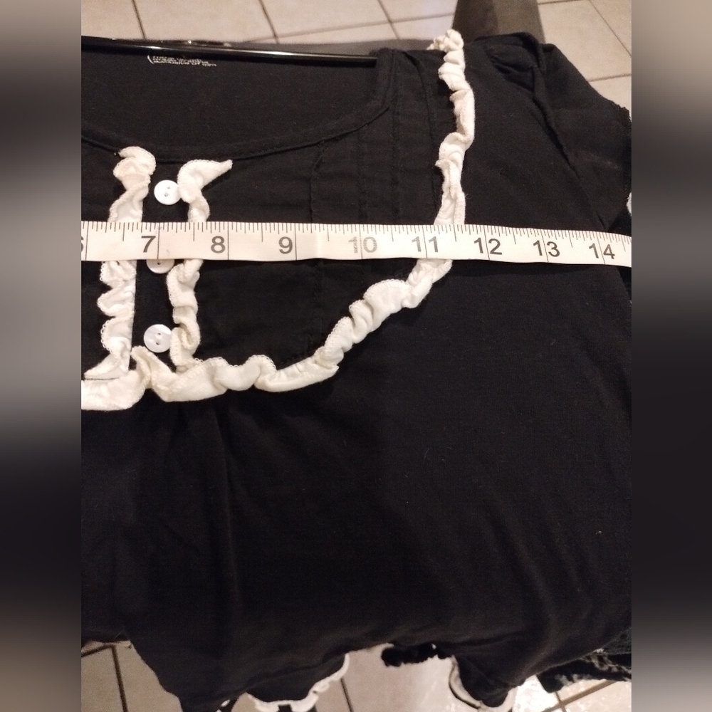 Energie Black Ruffle Trim Peplum Tee -size  Medium - Picture 11 of 16